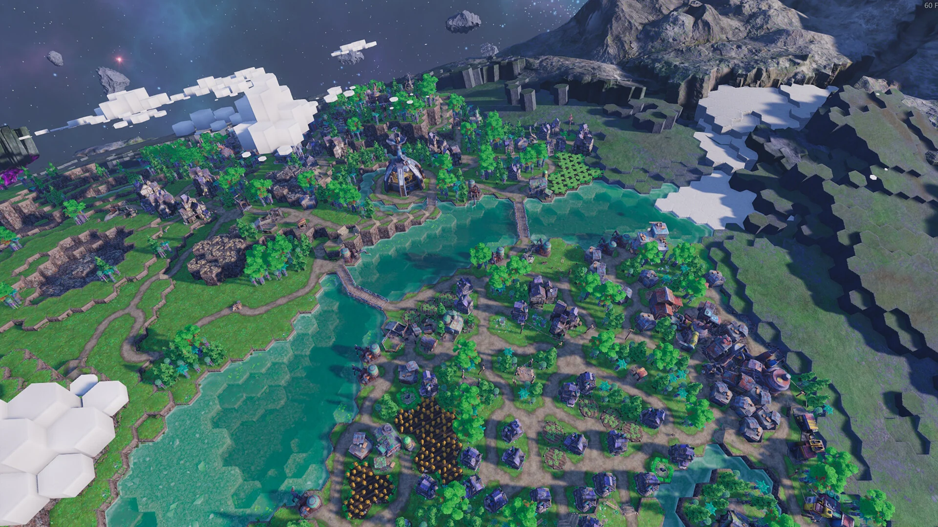 Settlement layout on the space whale, Steam store screenshot