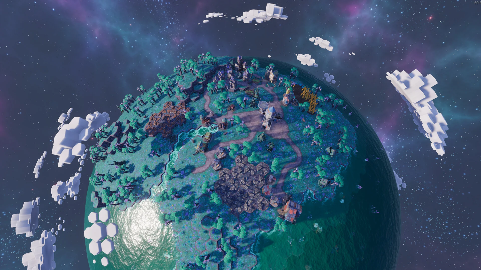 A green inhabited planet viewed from orbit, Steam store screenshot